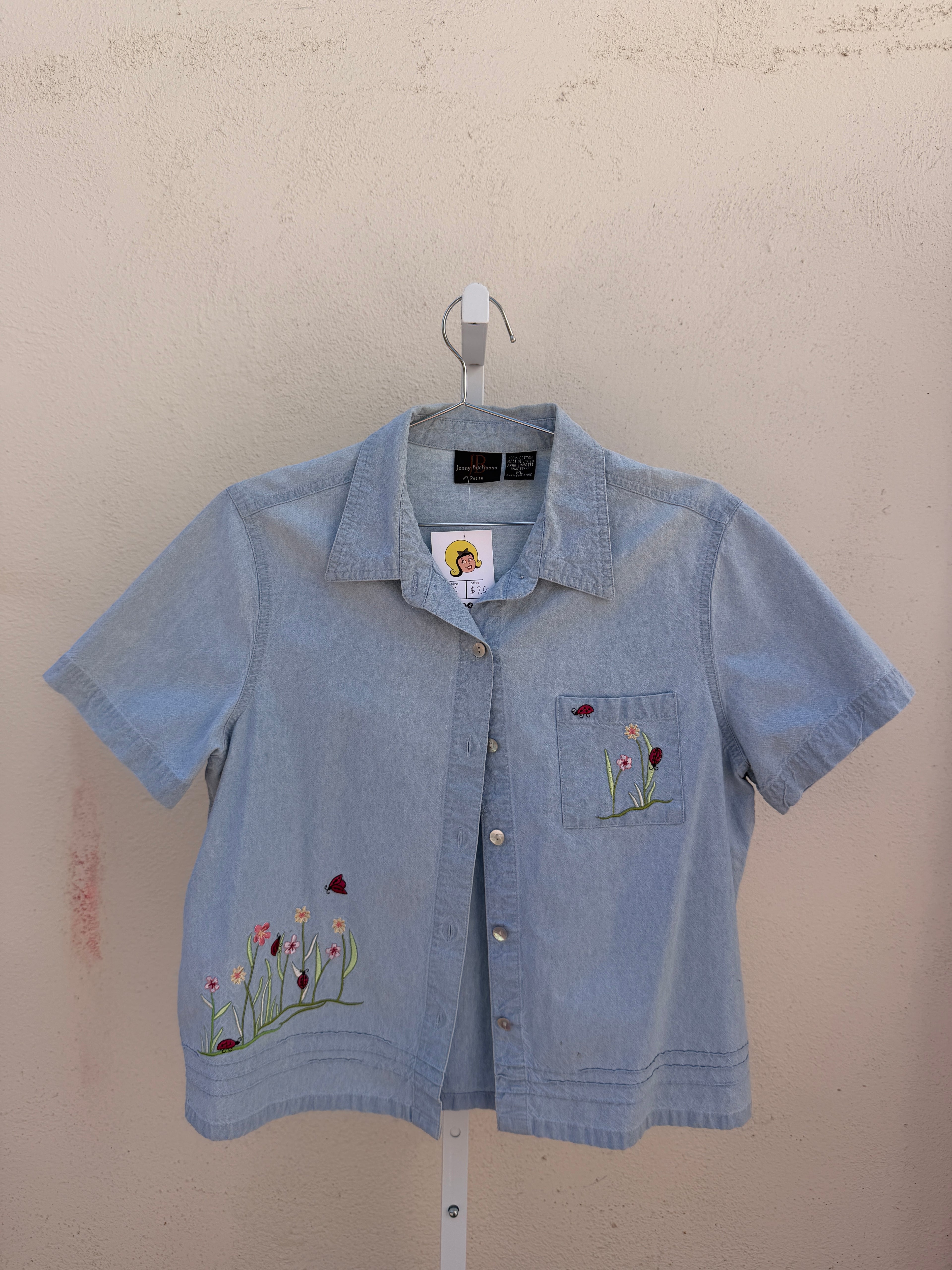 Ladybug Garden Button Down